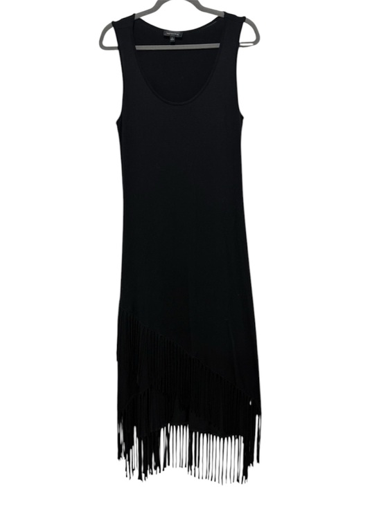 Spense Dresses & Skirts - Spense Black Knit Fringe Hem Maxi Dress